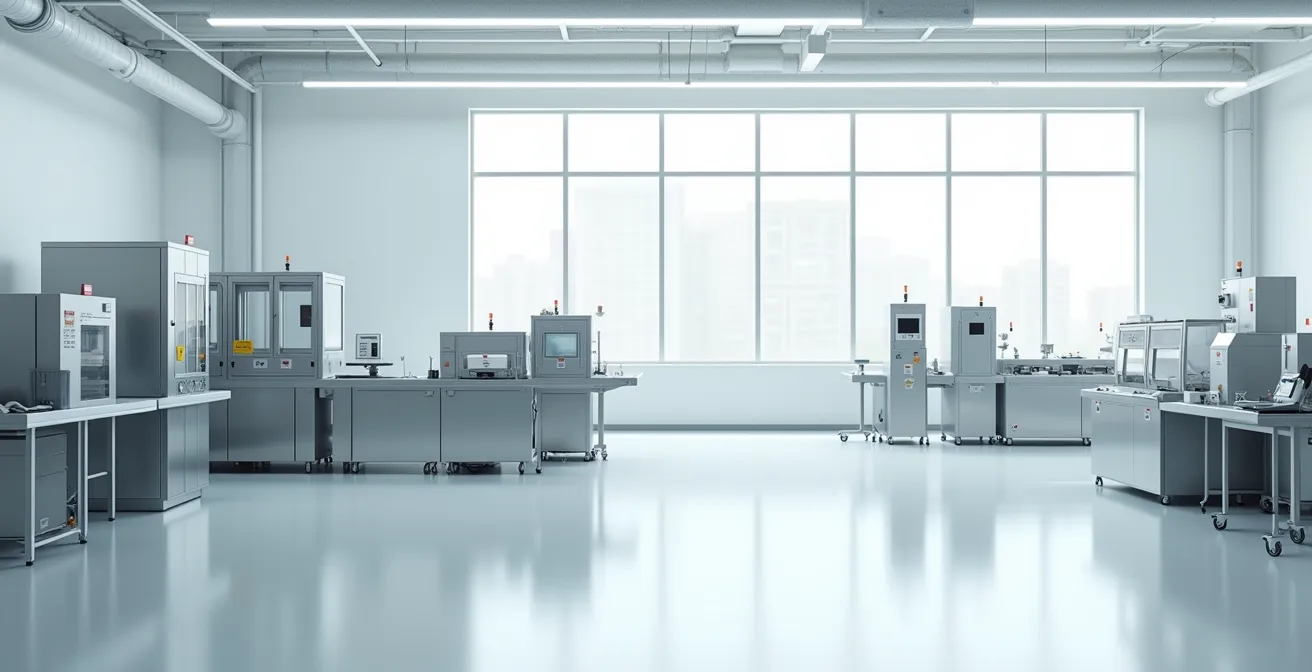 Vue environnementale d'un laboratoire de fabrication moderne
